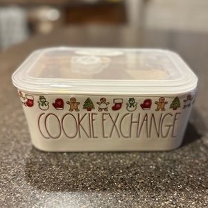 Rae Dunn ceramic Cookie Exchange bowl.